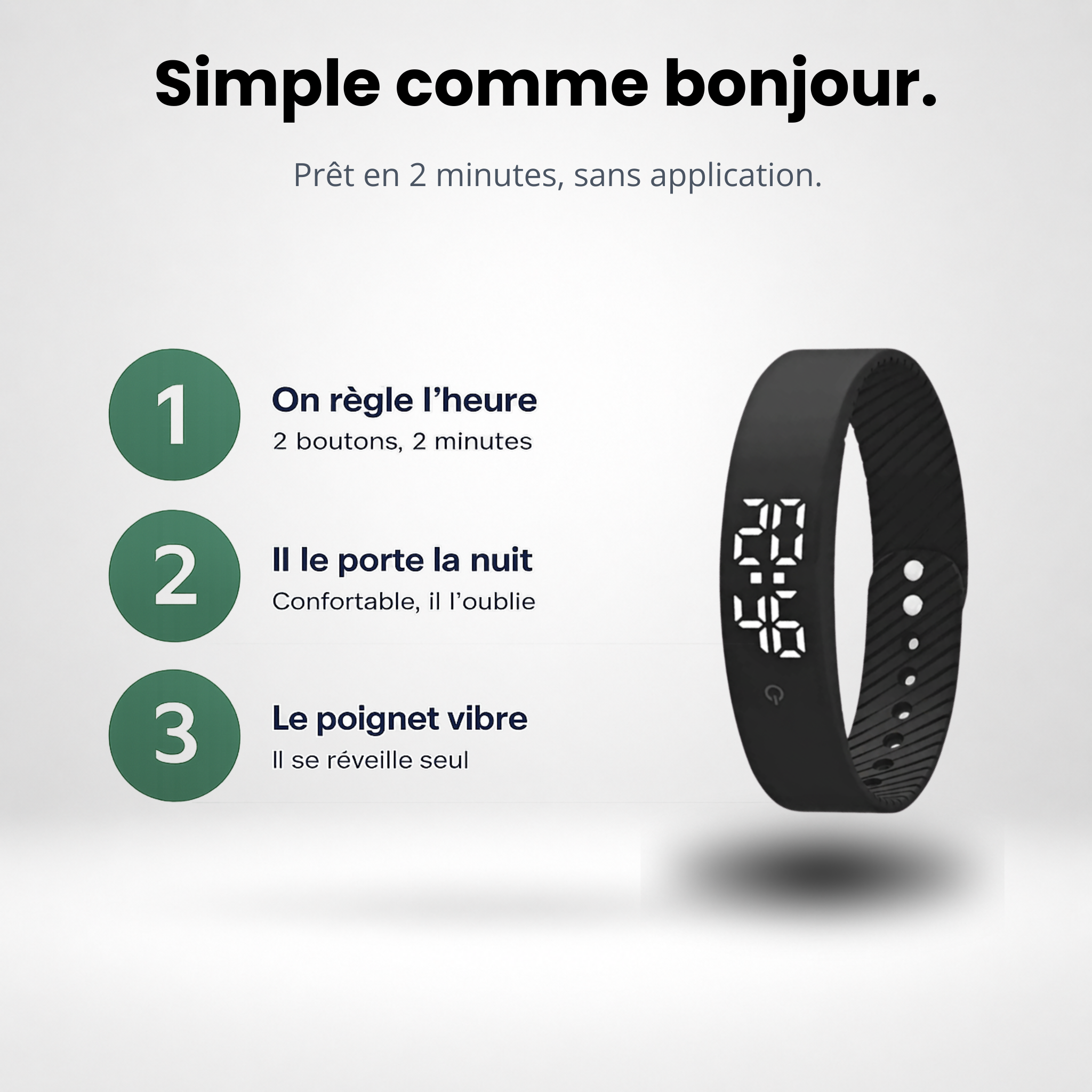 NUVEA™ — Bracelet Réveil Vibrant pour Enfant